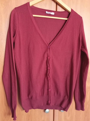 Pink Woman women's cardigan with buttons elastic burgundy like new