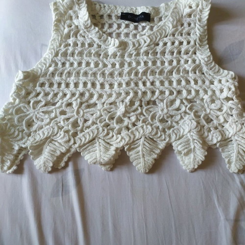 Women's white knitted sleeveless top Doretta new