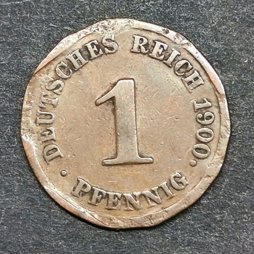 1 Pfennig 1900 used with error