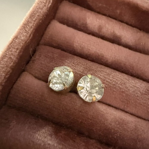 Earrings strass new, gold and silver