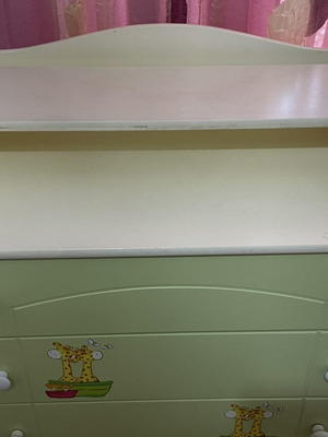 Motherbaby changing table with drawers used, 4 drawers, wooden