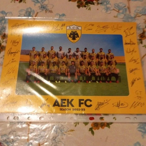 AEK Football Poster 2022 with Printed Autographs like new
