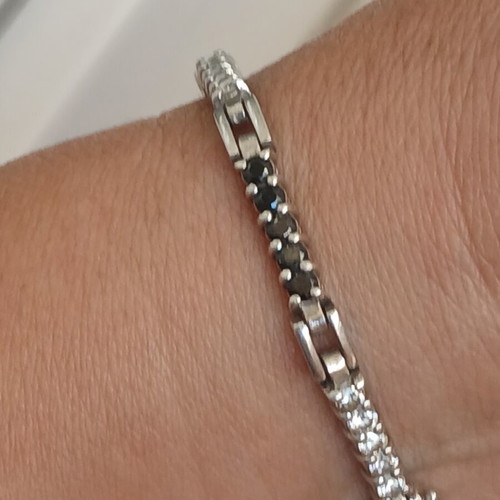 925 silver bracelet 18 cm with zirconia