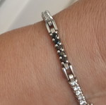 925 silver bracelet 18 cm with zirconia