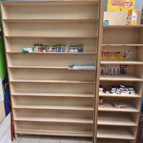 Wooden Wall Shelves and Corner Cashier Furniture used