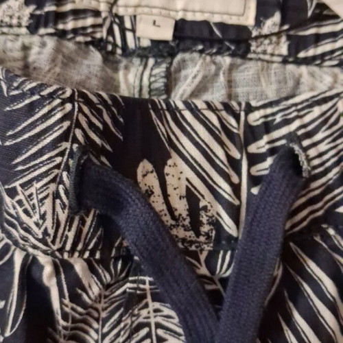 Men's Swim Shorts Large Blue and White Cotton New