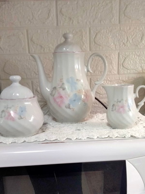 Vintage porcelain serving set 3 pieces Kitka Bulgaria like new