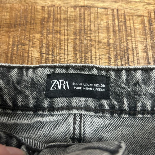 Zara distressed grey denim mini skirt, size M