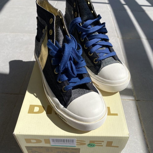 Diesel athletic shoes new, size 37, blue and gold