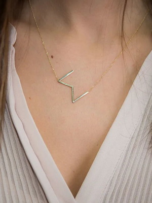 9K Gold Necklace with Monogram Pendant