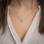 9K Gold Necklace with Monogram Pendant