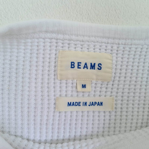 Beams Japan White Cotton Sweater Size M Like New
