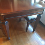 Walnut dining set with 6 chairs, extendable table