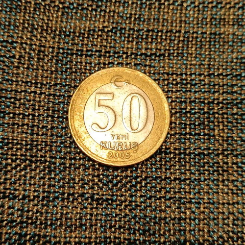 Turkey 50 Yeni Kurus coin used