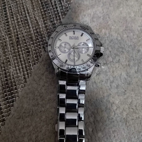 Boss men's silver wristwatch, new