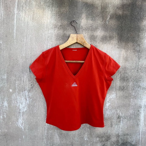 Adidas vintage top used, size L, red orange