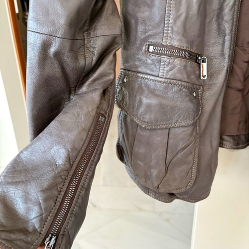 Emporio Armani Women Leather Jacket like new, size S, brown