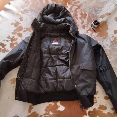 Black modern warm jacket like new, size L