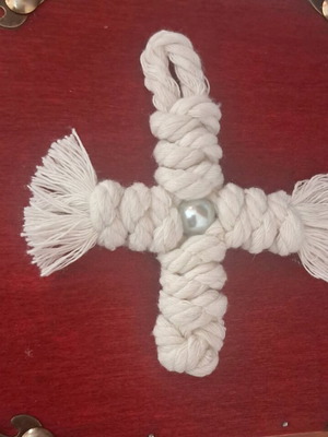 Handmade macrame cross made to order, decorative