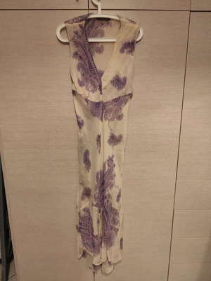 Angela Mele Milano dress 100% silk like new, summer maxi with paisley pattern