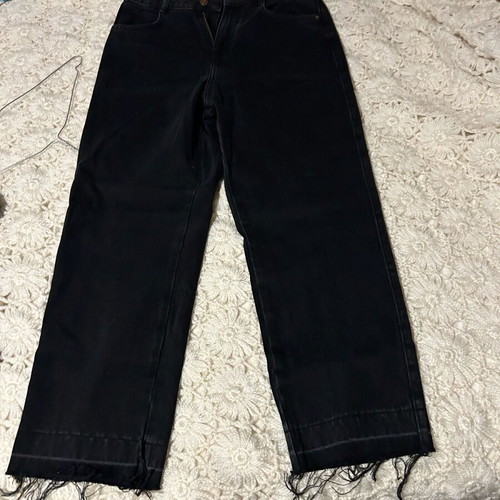 Zara women's black high-rise straight jeans like new, size L