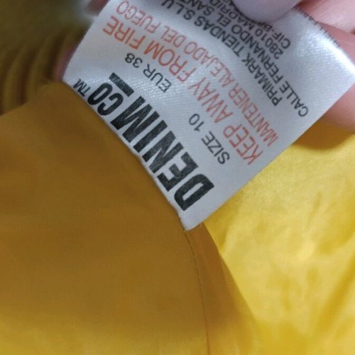 Yellow Denim vest jacket like new, size S