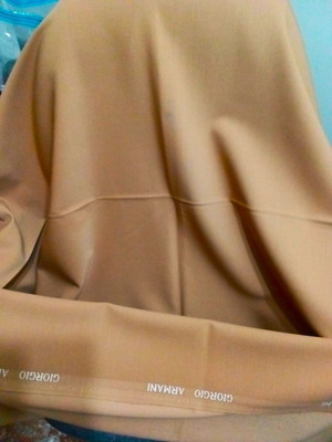 Giorgio Armani 100% wool women's fabric camel color 1.30x1.50 m new