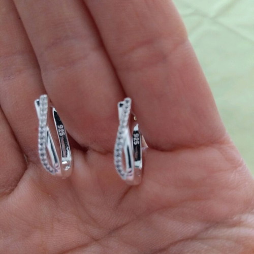 Zirconia silver earrings new