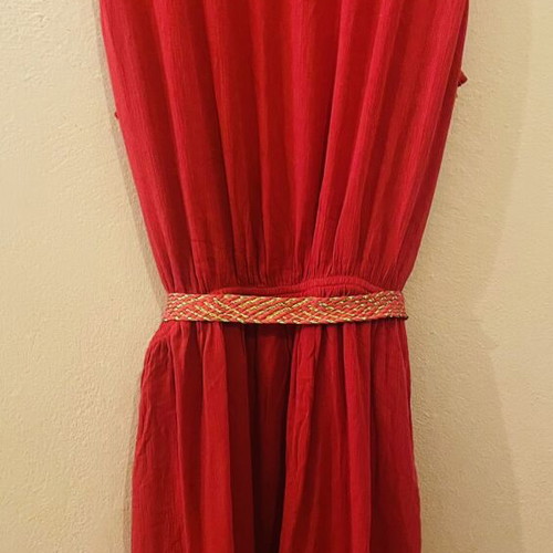 Derpouli summer dress medium red-orange