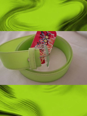 Silicone belt new, 105 cm, with bone buckle, green