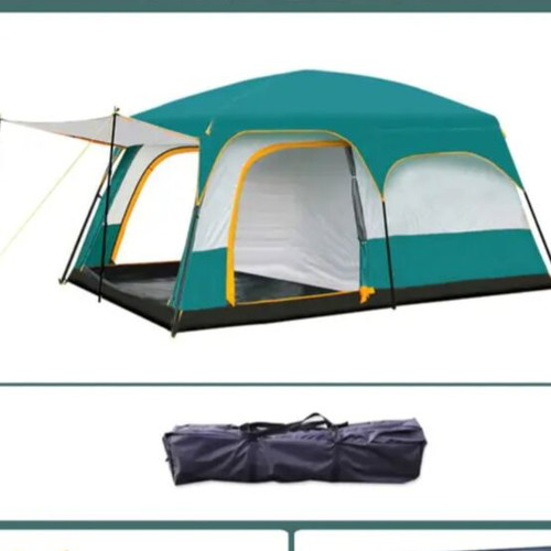 Family camping tent new, two-room with mesh windows, 4x3.05x2.1m