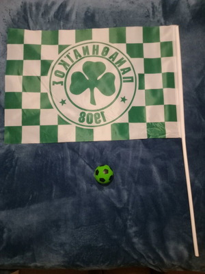 Panathinaikos flag and ball like new, authentic