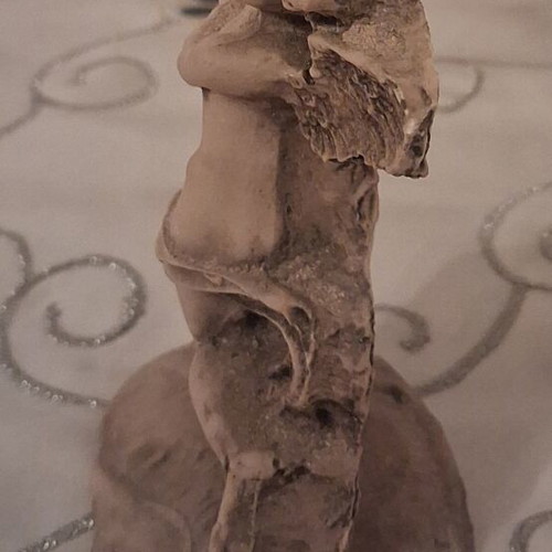 Vintage cherub figurine used, resin decoration