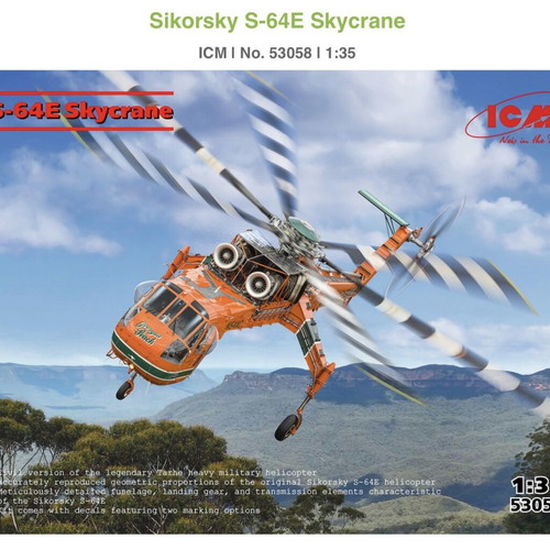 Sikorsky S-64E Skycrane model kit new 1/35 scale