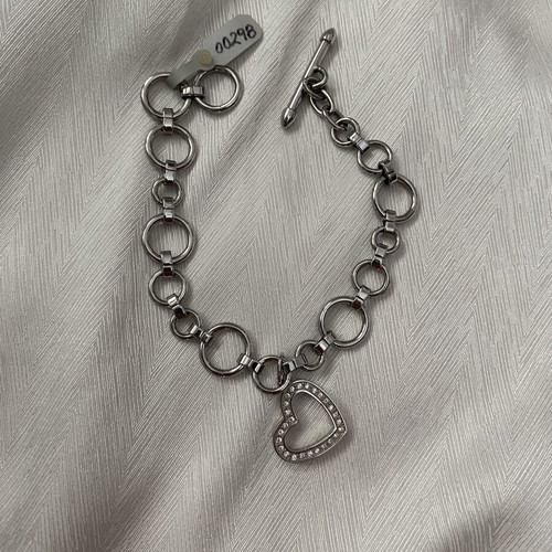 Stainless steel bracelet with zircon stones, new