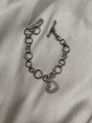 Stainless steel bracelet with zircon stones, new
