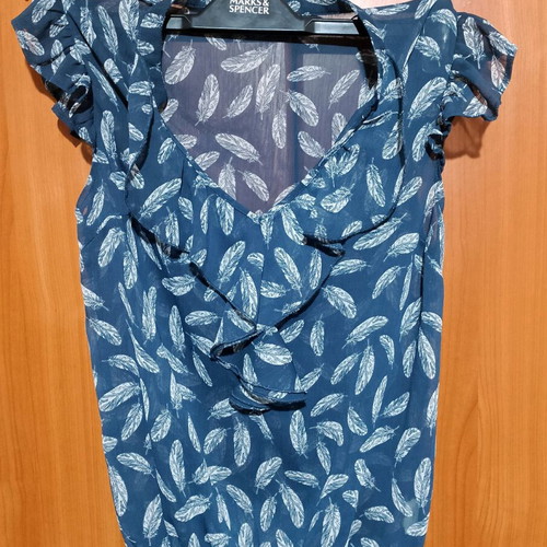Atmosphere transparent top like new, blue multicolor, size S