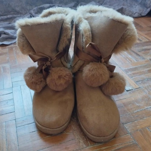 Fur brown ankle boots like new, size 39