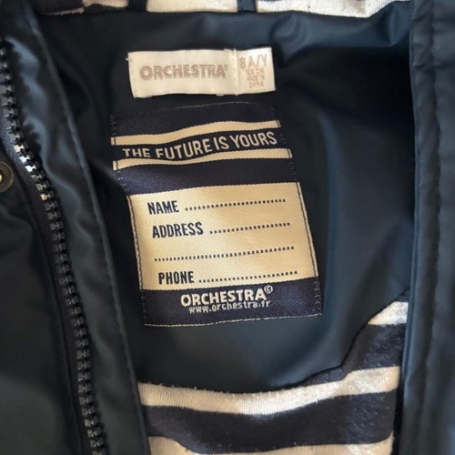 Orchestra kids waterproof jacket like new, blue, size 8 years