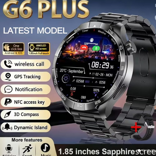 Smart watch with 1.85-inch AMOLED HD sapphire screen, NFC, GPS