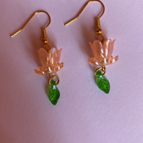 Handmade orange earrings inspired by Barbie Fairytopia