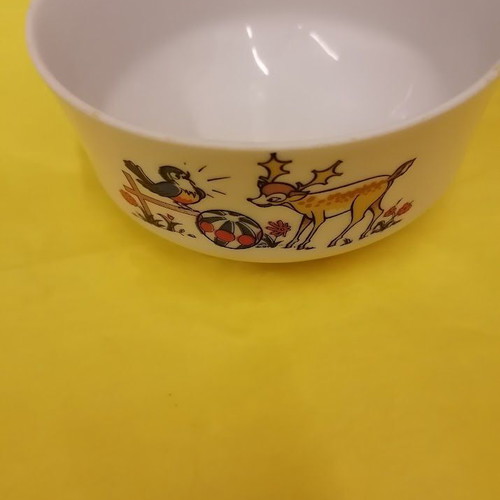 Vintage Ionia children's porcelain dinnerware set used, 3 pieces