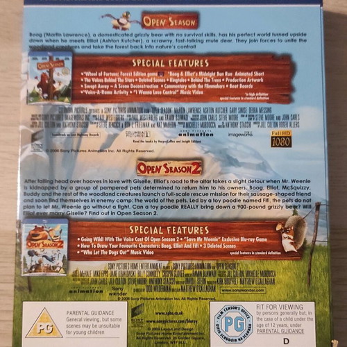 Open Season 1 & 2 The Heroes of the Forest Blu-ray like new without Greek subtitles