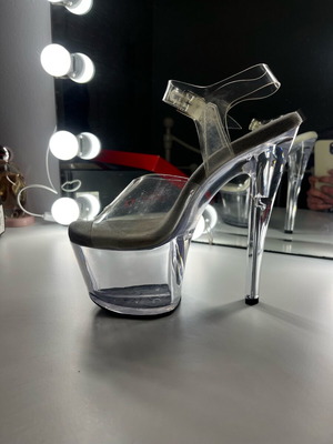 Pleaser USA transparent sandals used, size 36, white