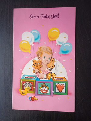 Τρισδιάστατη κάρτα ευχετήρια It's a Baby Girl