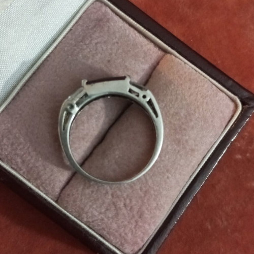 Silver ring 925 with zircon, size 53, used
