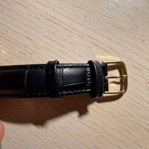 Seiko Sport 5 watch used with black leather strap and daydate