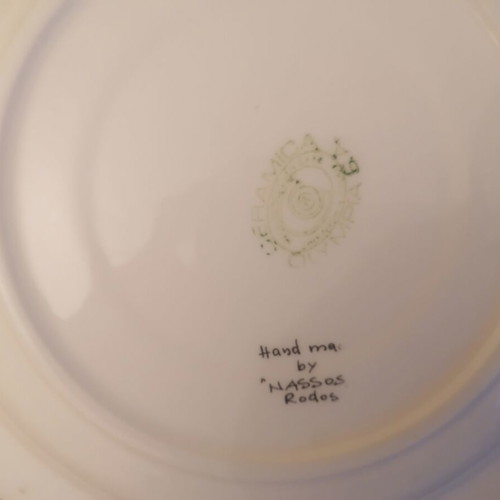 Rhodes ceramic plate used, 25 cm
