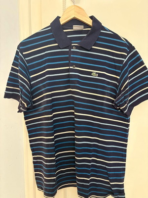 Lacoste Polo striped like new, size M, blue multicolor