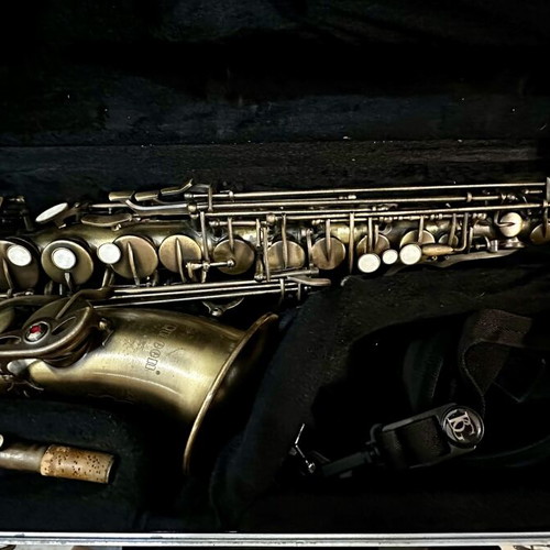 Alto saxophone used, with case